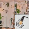 Yaak Lampadaire Chrome, Noir, 3 lumières