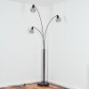 Yaak Lampadaire Chrome, Noir, 3 lumières