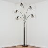 Yaak Lampadaire Chrome, Noir, 5 lumières