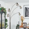 Yaak Lampadaire Nickel mat, Noir, 5 lumières