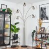 Yaak Lampadaire Nickel mat, Noir, 5 lumières
