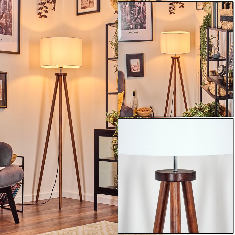 Soungou Lampadaire Chrome, Bois foncé, 1 lumière main product photo