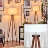 Soungou Lampadaire Chrome, Bois foncé, 1 lumière