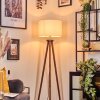 Soungou Lampadaire Chrome, Bois foncé, 1 lumière