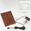 Soungou Lampadaire Chrome, Bois foncé, 1 lumière