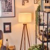 Soungou Lampadaire Chrome, Bois foncé, 1 lumière