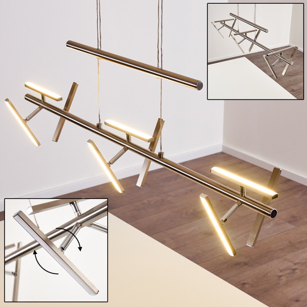 Suspension Windsor LED Chrome, Nickel mat, 9 lumières main product photo