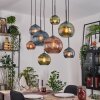 Koyoto Suspension, Boule lumineuse, Suspension Écru, Noir, 8 lumières