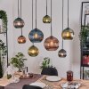 Koyoto Suspension, Boule lumineuse, Suspension Écru, Noir, 8 lumières