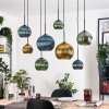 Koyoto Suspension, Boule lumineuse, Suspension Écru, Noir, 8 lumières