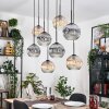 Koyoto Suspension, Boule lumineuse, Suspension Écru, Noir, 8 lumières