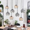 Koyoto Suspension, Boule lumineuse, Suspension Écru, Noir, 8 lumières