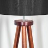 Soungou Lampadaire Chrome, Bois foncé, 1 lumière
