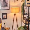 Soungou Lampadaire Chrome, Bois foncé, 1 lumière