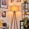 Soungou Lampadaire Chrome, Bois foncé, 1 lumière