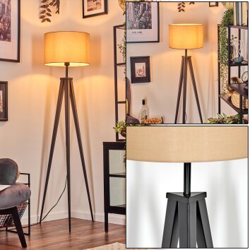 Soungou Lampadaire Noir, 1 lumière