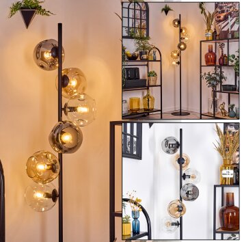Ripoll Lampadaire Ambre, Clair, Fumé, 6 lumières