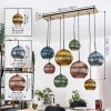 Koyoto Suspension, Boule lumineuse, Suspension Écru, Noir, 8 lumières