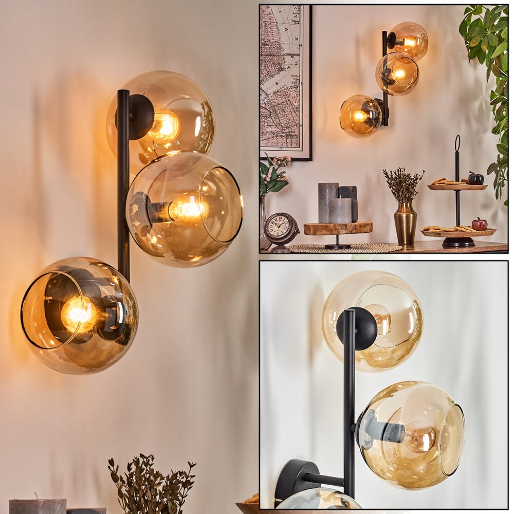 Koyoto Boule lumineuse, Applique murale Ambre, 3 lumières main product photo