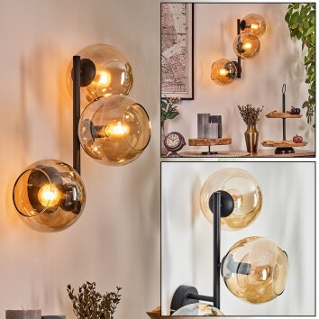 Koyoto Boule lumineuse, Applique murale Ambre, 3 lumières