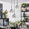 Koyoto Suspension, Boule lumineuse, Suspension grappe 30 cm Clair, Fumé, 3 lumières