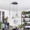 Koyoto Suspension, Boule lumineuse, Suspension grappe 30 cm Clair, Fumé, 3 lumières