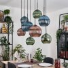 Koyoto Suspension, Boule lumineuse, Suspension Écru, Noir, 8 lumières