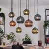 Koyoto Suspension, Boule lumineuse, Suspension Écru, Noir, 8 lumières