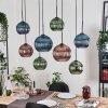 Koyoto Suspension, Boule lumineuse, Suspension Écru, Noir, 8 lumières
