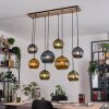 Koyoto Suspension, Boule lumineuse, Suspension Écru, Noir, 8 lumières