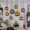 Koyoto Suspension, Boule lumineuse, Suspension Écru, Noir, 8 lumières