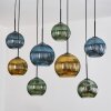 Koyoto Suspension, Boule lumineuse, Suspension Écru, Noir, 8 lumières