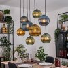 Koyoto Suspension, Boule lumineuse, Suspension Écru, Noir, 8 lumières