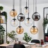 Gastor Suspension, Boule lumineuse, Suspension Ambre, Clair, Fumé, 8 lumières