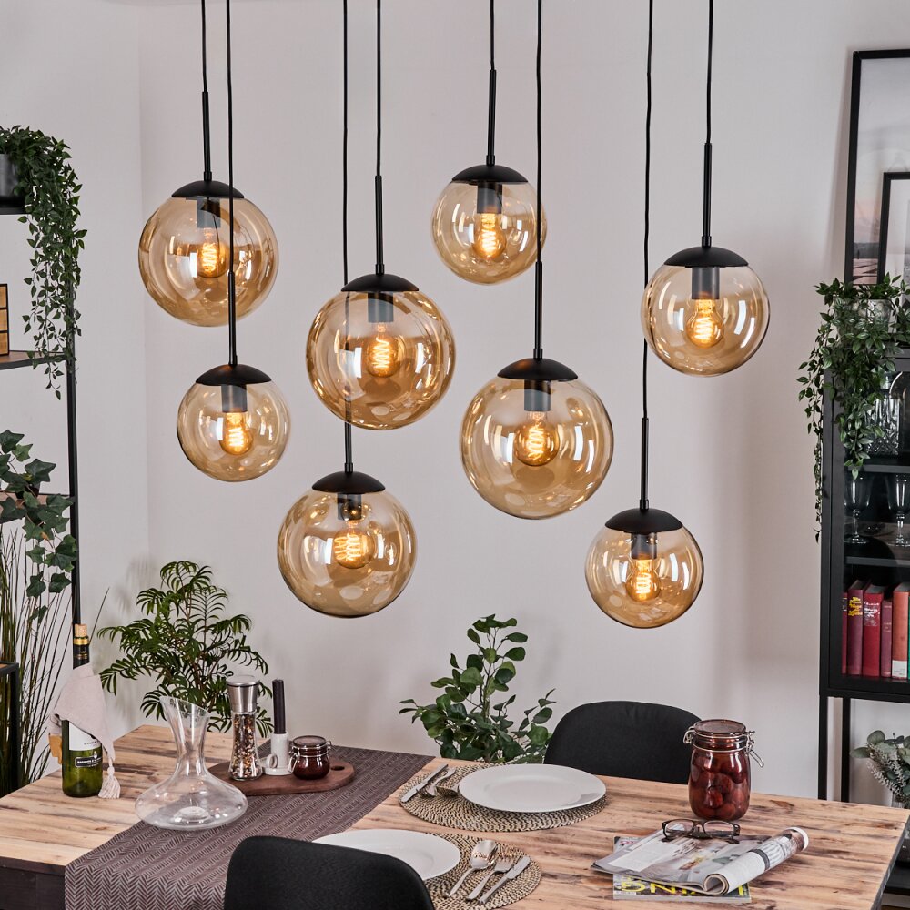 Gastor Suspension, Boule lumineuse, Suspension Ambre, 8 lumières main product photo