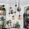 Gastor Suspension, Boule lumineuse, Suspension Ambre, Clair, Fumé, 8 lumières