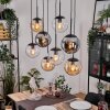 Gastor Suspension, Boule lumineuse, Suspension Ambre, Clair, Fumé, 8 lumières
