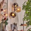 Koyoto Boule lumineuse, Applique murale Ambre, Chrome, Fumé, 3 lumières
