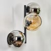 Koyoto Boule lumineuse, Applique murale Ambre, Chrome, Fumé, 3 lumières