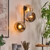 Koyoto Boule lumineuse, Applique murale Ambre, Chrome, Fumé, 3 lumières