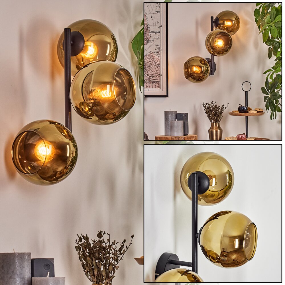 Koyoto Boule lumineuse, Applique murale Or, 3 lumières main product photo