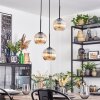 Koyoto Suspension, Boule lumineuse, Suspension grappe 30 cm Ambre, 3 lumières