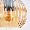 Koyoto Suspension, Boule lumineuse, Suspension grappe 30 cm Ambre, 3 lumières