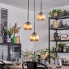 Koyoto Suspension, Boule lumineuse, Suspension grappe 30 cm Ambre, 3 lumières