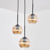 Koyoto Suspension, Boule lumineuse, Suspension grappe 30 cm Ambre, 3 lumières