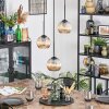 Koyoto Suspension, Boule lumineuse, Suspension grappe 30 cm Ambre, 3 lumières