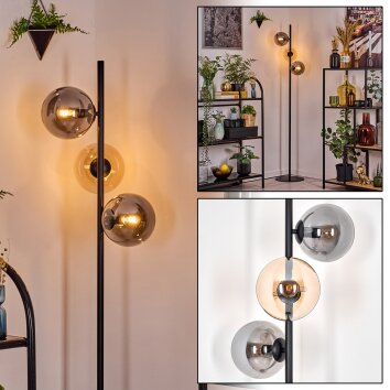 Gastor Lampadaire 34 cm Ambre, Fumé, 3 lumières