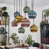 Koyoto Suspension, Boule lumineuse, Suspension Écru, Noir, 8 lumières