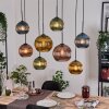 Koyoto Suspension, Boule lumineuse, Suspension Écru, Noir, 8 lumières
