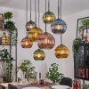 Koyoto Suspension, Boule lumineuse, Suspension Écru, Noir, 8 lumières